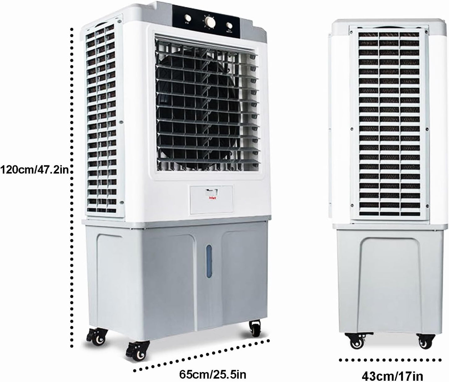 Refroidisseur D'air Par évaporation, Climatiseur Portable – Réservoir D'eau De 70 L Et Minuterie 12 Heures, Installation Facile, Ventilateur Refroidissement 3 En 1 For Garage, Terrasse, Sous-sol