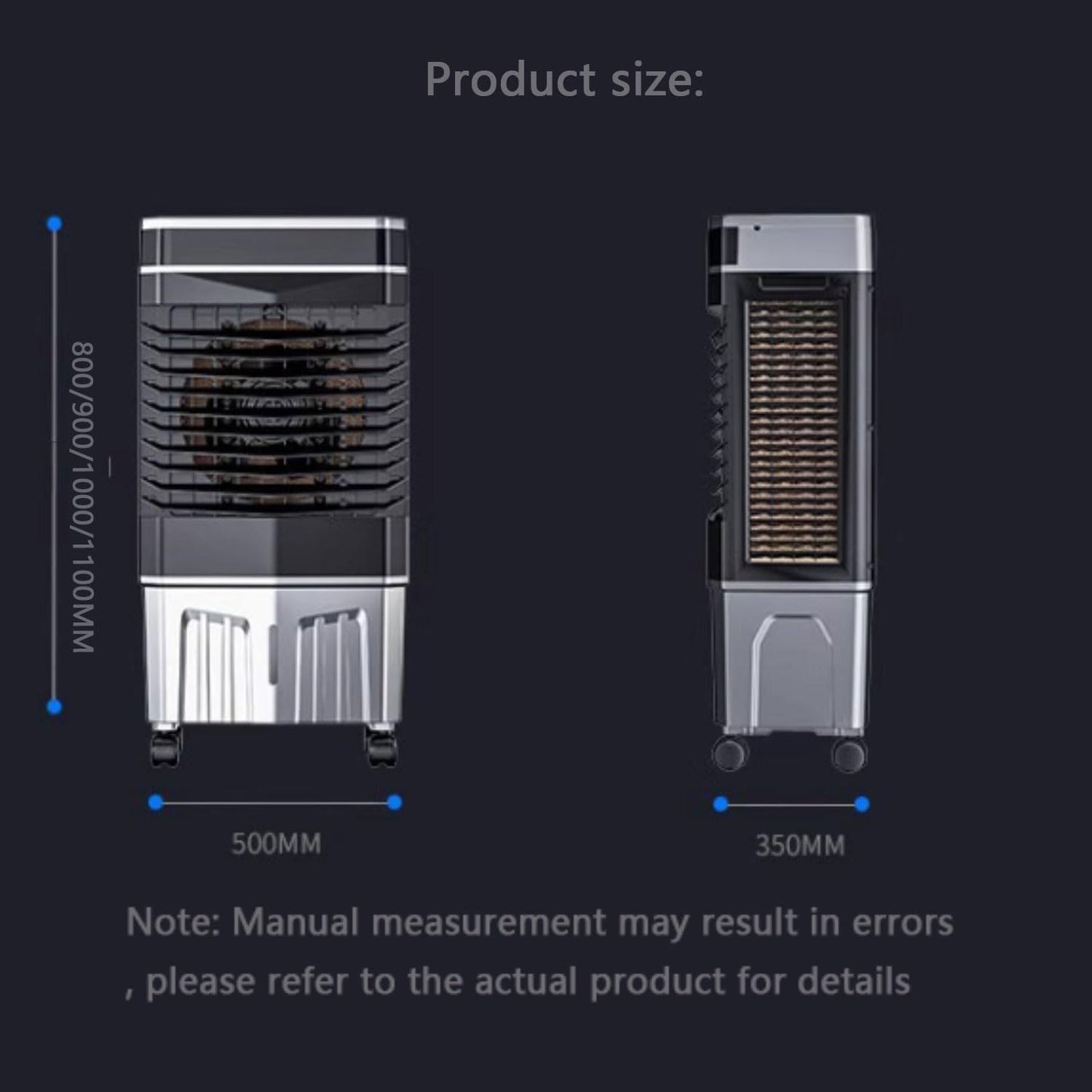 GENERIC Climatiseur Portable économe En énergie Avec Télécommande, Oscillation à 120°, Réservoir D'eau De 50 L, Minuterie De 12 Heures, Idéal Pour Les Chambres Et Les Camping-cars