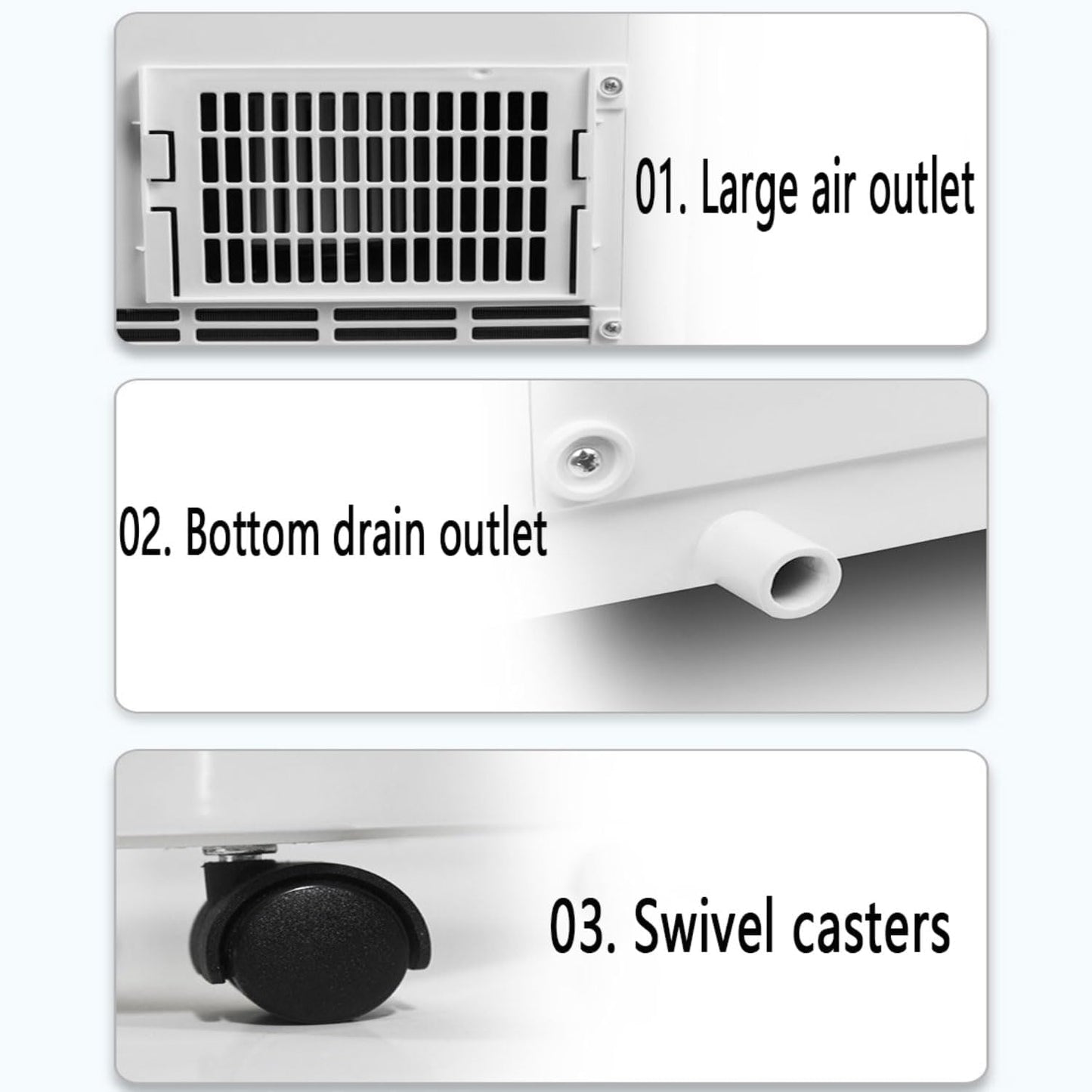 GENERIC Climatiseur Portable Avec Télécommande, Déshumidificateur à Refroidissement Rapide, Mode Veille Silencieuse, Kit De Fenêtre Inclus, Ventilateur De Refroidissement Oscillant à 120° Pour Une Utilisation