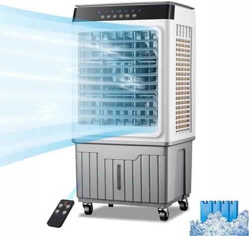 GENERIC Refroidisseur D'air Par évaporation Portable Avec Télécommande, Grande Glacière - Minuterie 12 H - Faible Bruit - Refroidissement économe En énergie Pour La Maison Et Le Bureau - Oscillation Grand