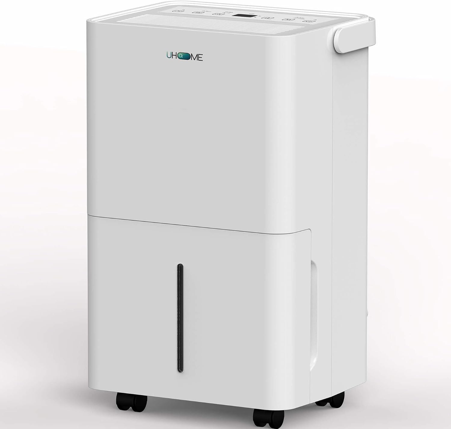  Uhome Déshumidificateur électrique, 12 L/24 H, Déshumidificateur D'ambiance 54 M³/18 M², Avec Arrêt Automatique, Capteur D'humidité, Mode Lavage Et Filtre à Charbon Actif, Tuyau D'arrosage