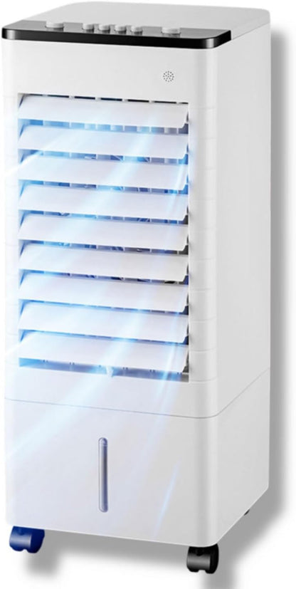 GENERIC Refroidisseur D'air Par évaporation Avec Réservoir D'eau De 9 L, Oscillation à 90°, 4 Glacières, 3 Modes Et Vitesses, Télécommande, Minuterie 15 H Pour Chambre, Bureau
