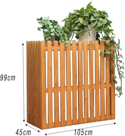 GENERIC Housse De Climatiseur Extérieur – Clôture En Bois Pour Unité Divisée – Bleu – 105 X 45 X 99 Cm – Protection élégante Pour Unités CVC Et Décoration De Jardin