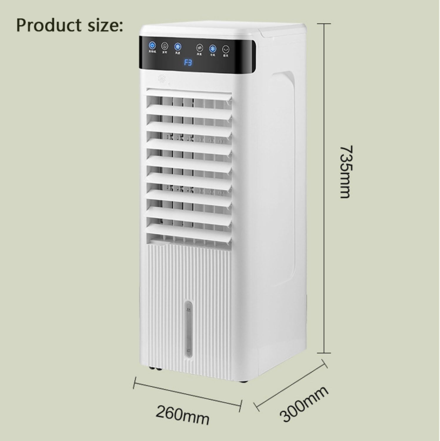 GENERIC Climatiseur Portable Par évaporation Avec 3 Modes Et 3 Vitesses, Minuterie De 12 H Pour Arrêt Automatique Intelligent, Grand Réservoir Pour Refroidissement De 12 H, Pas De Tuyau Nécessaire, Unité De