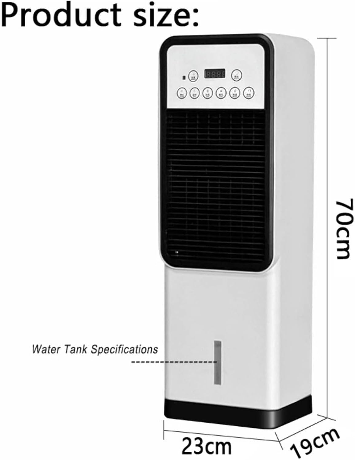 GENERIC Refroidisseur D'air Par évaporation Portable, Ventilateur De Tour De Refroidissement Avec Réservoir D'eau De 3L, Télécommande, Minuterie 12H, Oscillation à 120°, 4 Modes, 3 Vitesses Pour La Maison Et