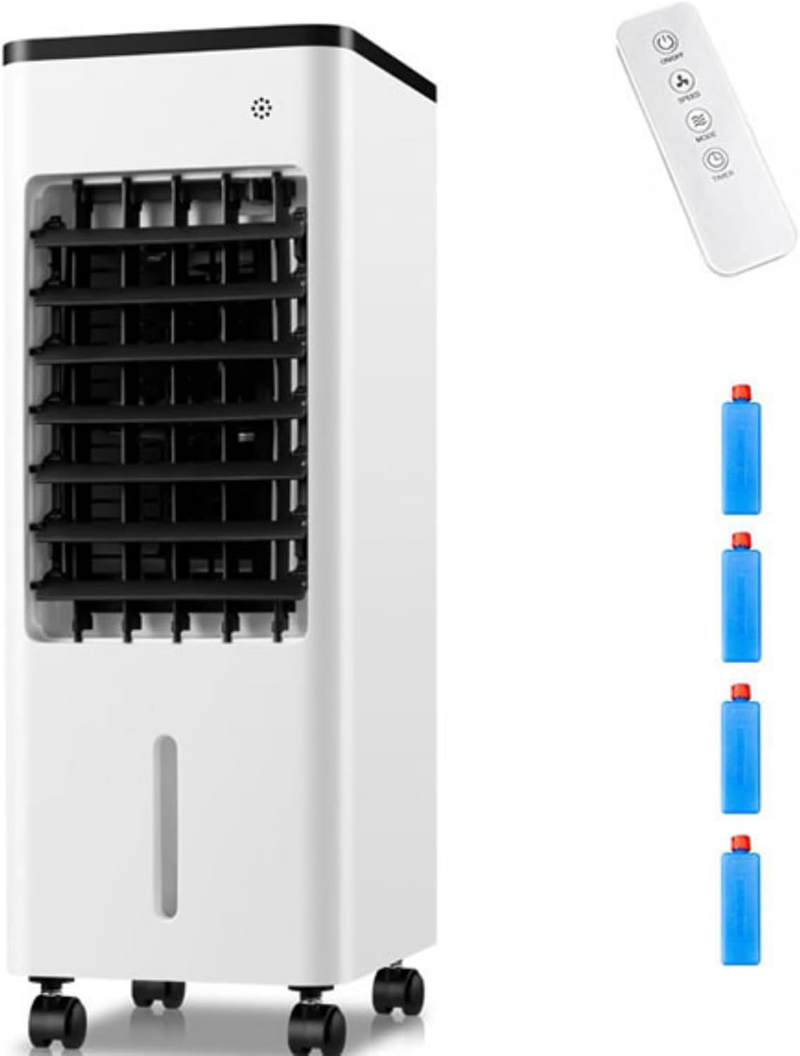  Climatiseur Portable 4-en-1, Rafraîchisseur D'air Par évaporation Avec Réservoir De 6 L, Télécommande, 3 Vitesses Et Roulettes – Idéal Pour La Maison, La Chambre, Le Bureau Ou Le Camping (Black)