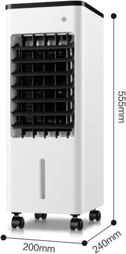  Climatiseur Portable 4-en-1, Rafraîchisseur D'air Par évaporation Avec Réservoir De 6 L, Télécommande, 3 Vitesses Et Roulettes – Idéal Pour La Maison, La Chambre, Le Bureau Ou Le Camping (Black)