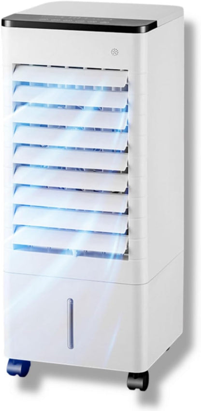 GENERIC Refroidisseur D'air Par évaporation Avec Réservoir D'eau De 9 L, Oscillation à 90°, 4 Glacières, 3 Modes Et Vitesses, Télécommande, Minuterie 15 H Pour Chambre, Bureau
