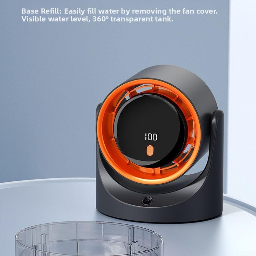  Refroidisseur D'air Par évaporation Portable – Avec 100 Niveaux De Vitesse – Réservoir De Type C 450 Ml – Pour Chambre à Coucher, Bureau, Camping-car (gris)