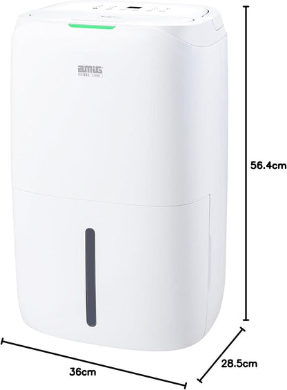  Amig – Déshumidificateur MIST - Capacité 20L/Jour - Régulation De L'humidité Et Minuterie - Réservoir D'eau Amovible 5,5L - 36x28x56 Cm - 270W - Couverture 160m³/h - Silencieux 42 DB - Séchage Linge