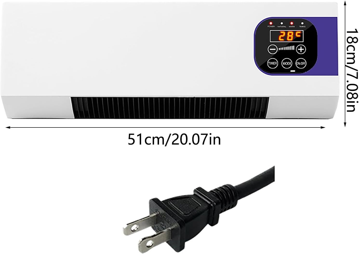  Générique Mini Climatiseur Mural Portable Avec Refroidissement Et Chauffage Rapides Et Silencieux, Aucune Installation Requise