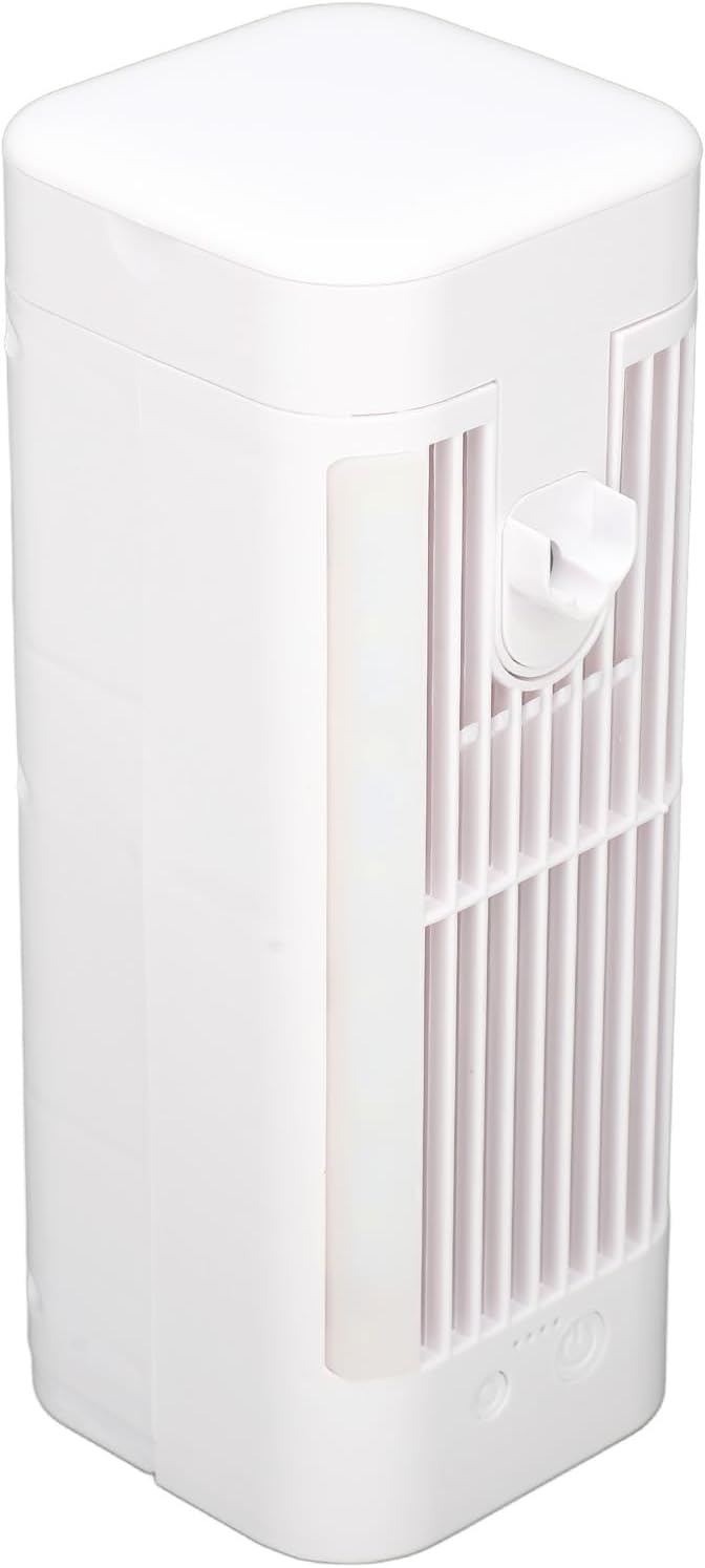  Ventilateur De Climatiseur Portable, Refroidisseur D'Air Par évaporation Personnel USB Avec Veilleuse à 3 Vitesses, Réservoir D'eau De 120 Ml, Batterie De 3600 MAh, Pour La
