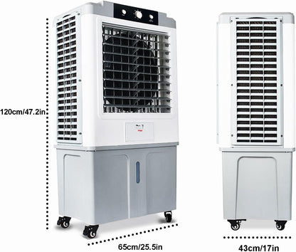  Refroidisseur D'air Par évaporation, Climatiseur Portable – Réservoir D'eau De 70 L Et Minuterie 12 Heures, Installation Facile, Ventilateur Refroidissement 3 En 1 For Garage, Terrasse, Sous-sol