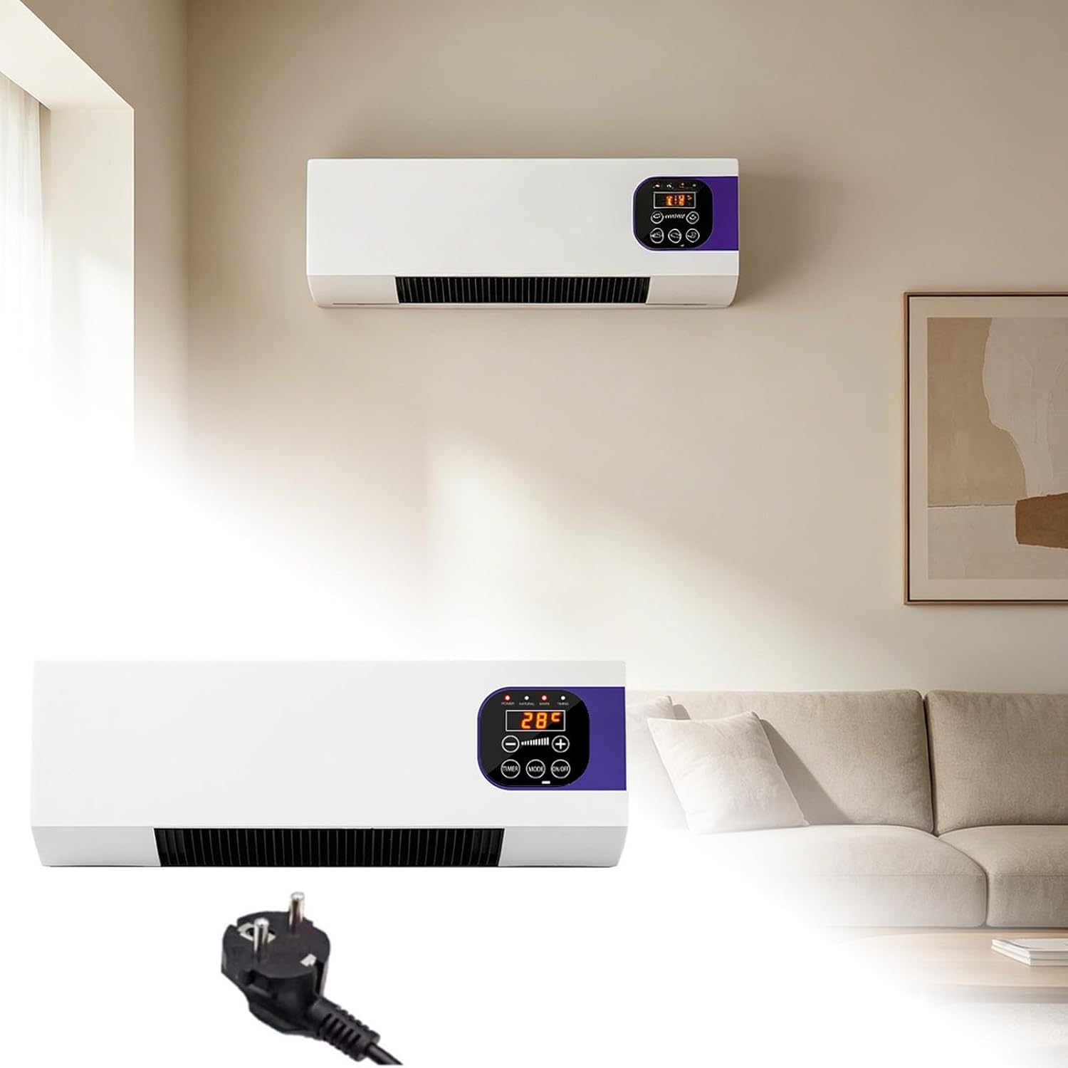  Générique Mini Climatiseur Mural Portable Avec Refroidissement Et Chauffage Rapides Et Silencieux, Aucune Installation Requise