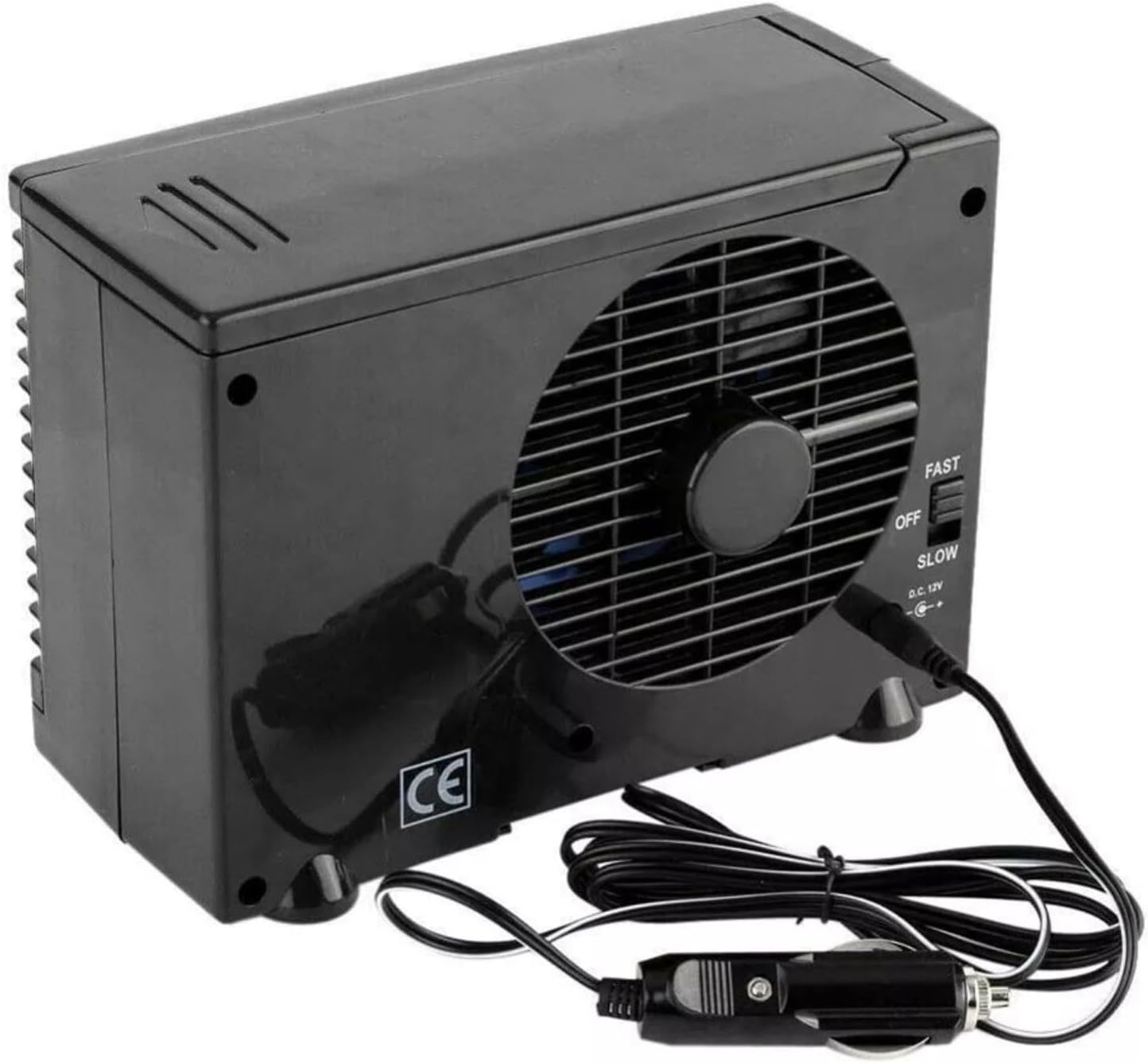  1 Ventilateur Portable Pour Voiture, Climatiseur Par évaporation Avec Eau Glacée, Faible Bruit, Vitesse Réglable, Alimenté Par USB Pour Véhicule, Cabine, Camping, Voyage, ABS Noir
