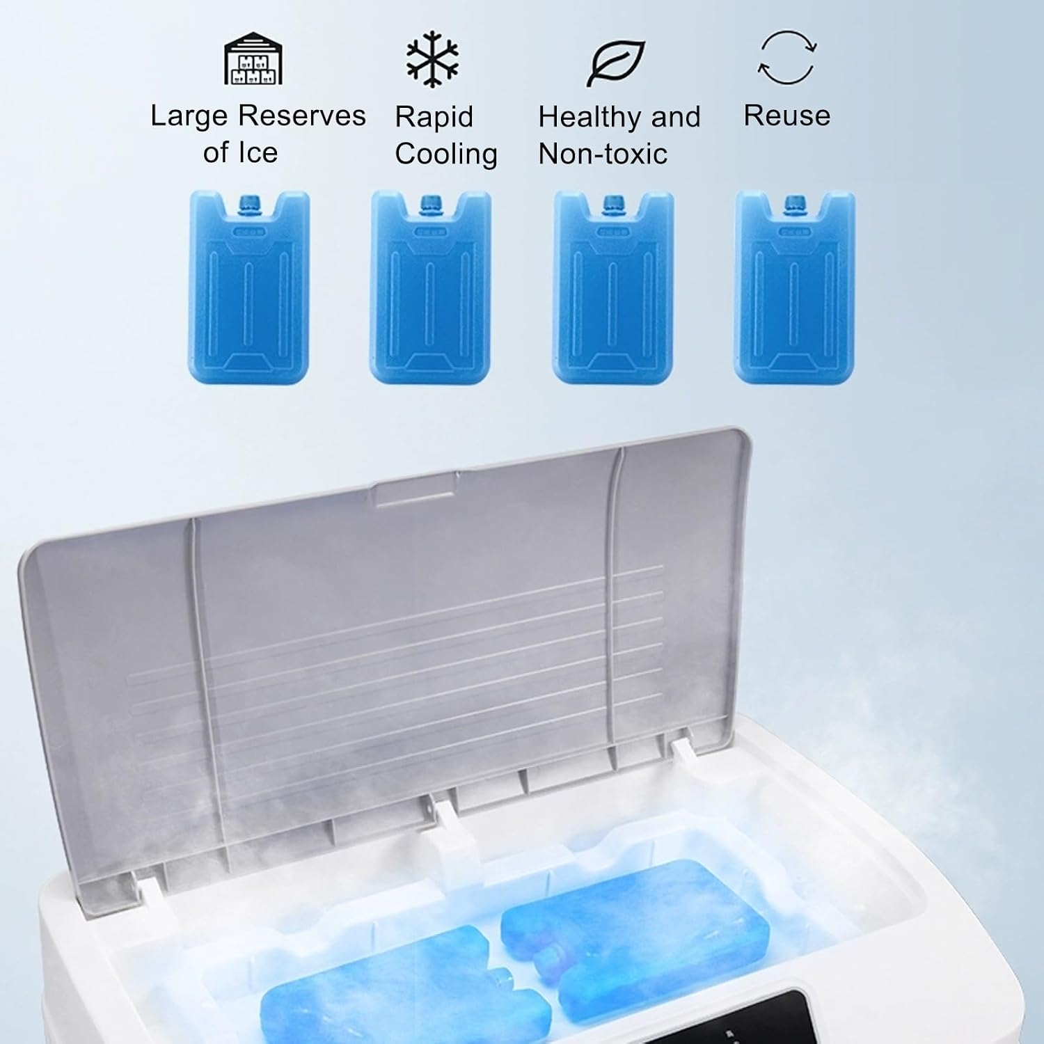  Refroidisseur D'air évaporatif Commercial, Humidificateur Industriel, Climatiseur 3 En 1 200 W, Grand Réservoir D'eau De 50 L, Rafraîchisseur D'air Pour La Maison, Jusqu'à 50 M²