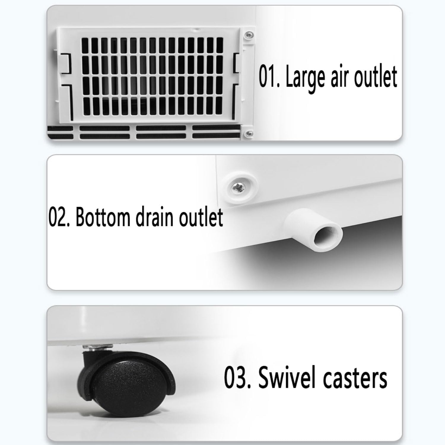 GENERIC Climatiseur Portable Avec Télécommande, Déshumidificateur à Refroidissement Rapide, Mode Veille Silencieuse, Kit De Fenêtre Inclus, Ventilateur De Refroidissement Oscillant à 120° Pour Une Utilisation