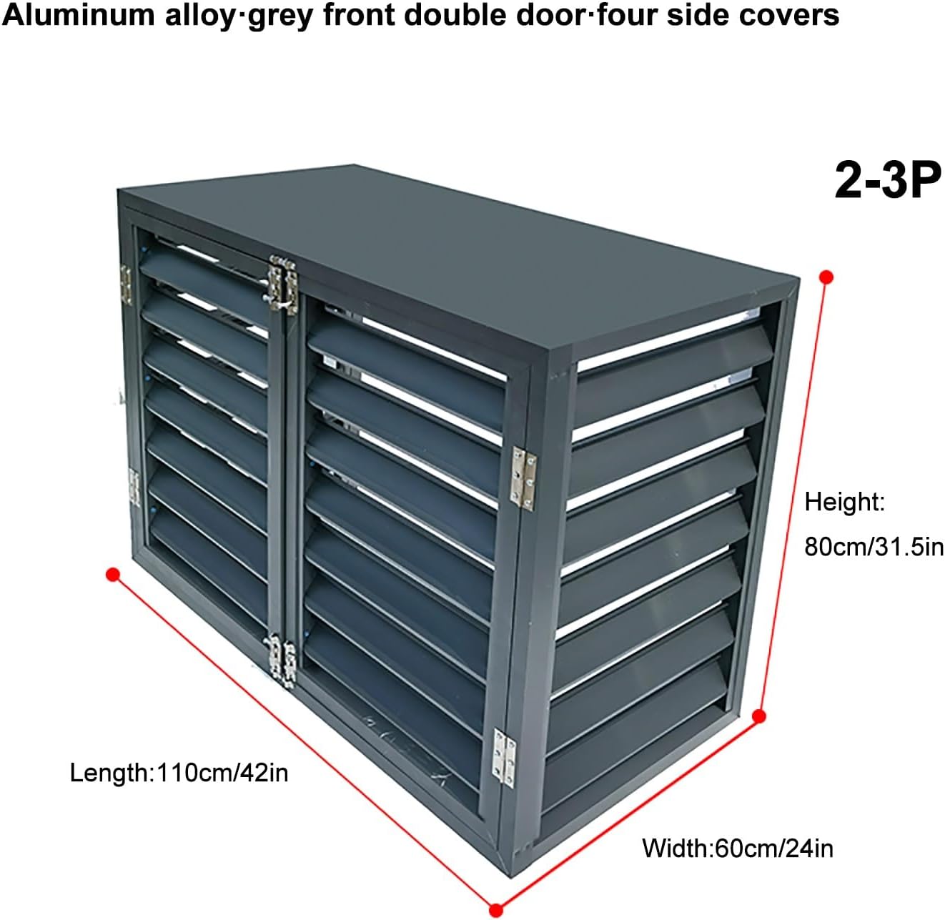 GENERIC Clôture D'intimité En Aluminium Pour Climatiseur – Séparateur Autonome à Persiennes Pour Intérieur Et Extérieur, Réduction Du Bruit – Porte Simple