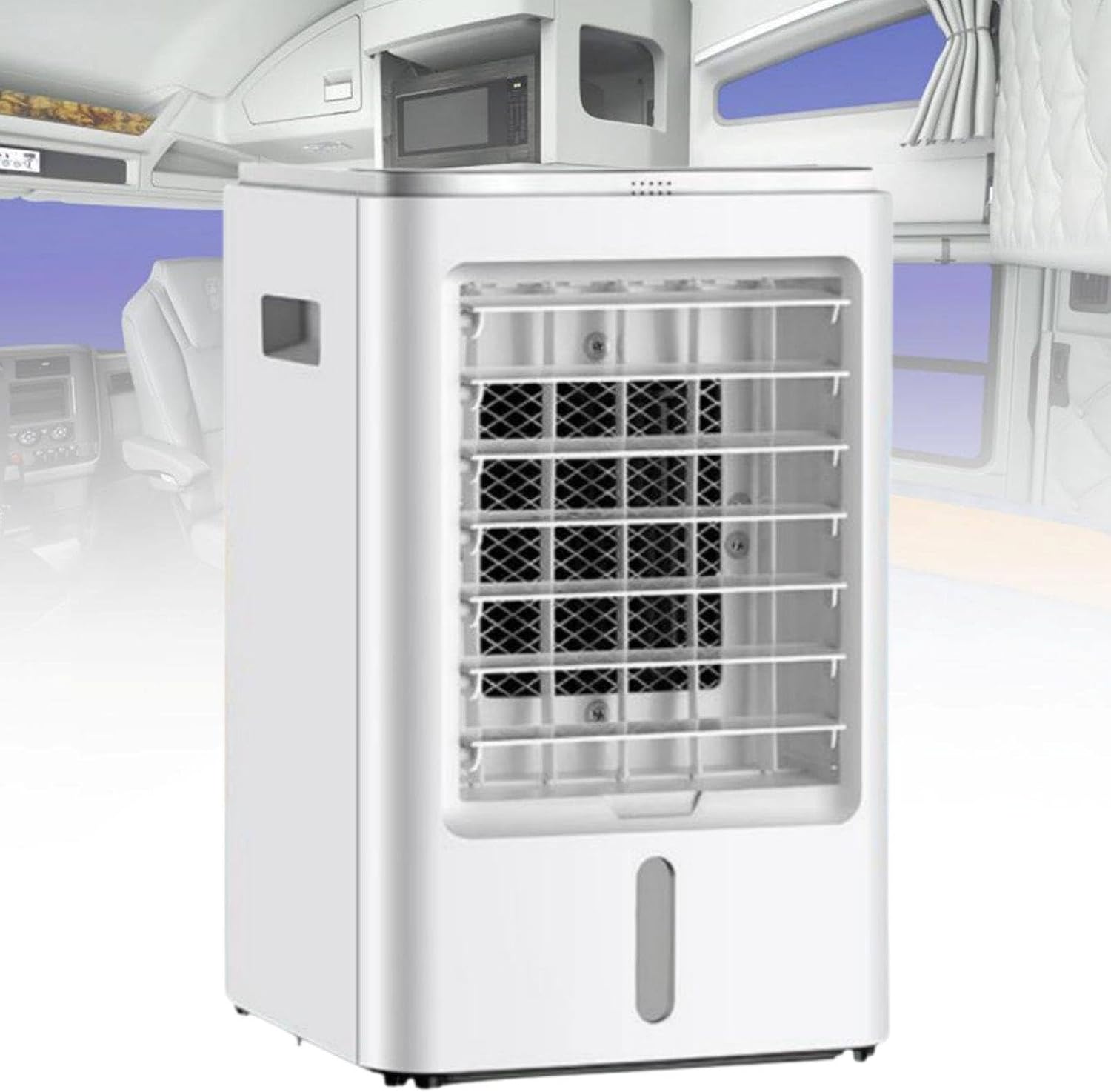  Climatiseur 4 En 1 Pour Camions, Ventilateur Portable à 3 Vitesses Et 4 Modes, Refroidissement Rapide, Idéal Pour Les Semi-remorques, Les Bus, Les Camping-Cars Et Les Habitations Car-24V