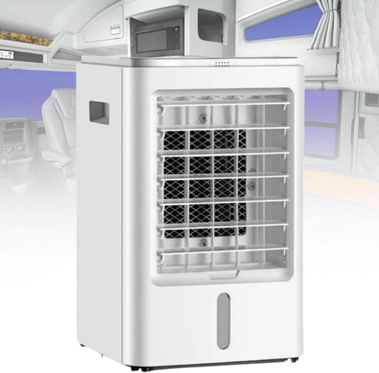  Climatiseur 4 En 1 Pour Camions, Ventilateur Portable à 3 Vitesses Et 4 Modes, Refroidissement Rapide, Idéal Pour Les Semi-remorques, Les Bus, Les Camping-Cars Et Les Habitations Car-24V