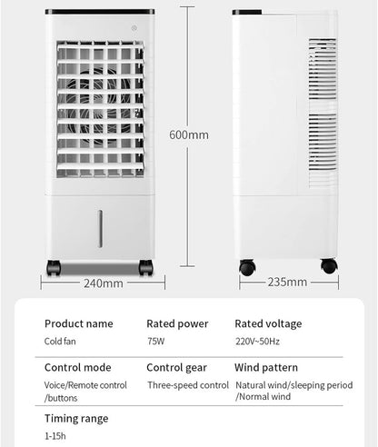GENERIC Refroidisseur D'air Par évaporation, Réservoir De 9L, 3 Vitesses, Oscillation à 90°, Minuterie 8H, Pour La Maison, Le Bureau, La Chambre à Coucher