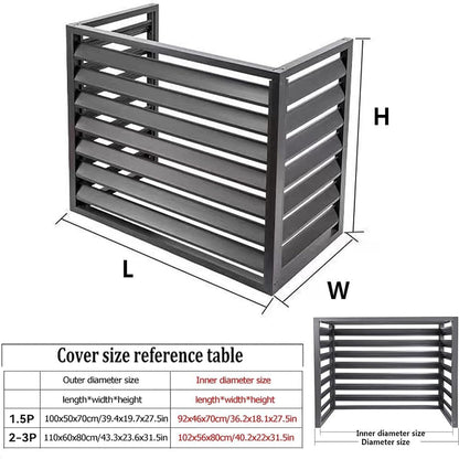  Housse De Protection En Aluminium Pour Climatiseur Extérieur, écran Décoratif Pour Climatiseur, Résistant Aux Intempéries, Gris, 110 X 60 X 80 Cm