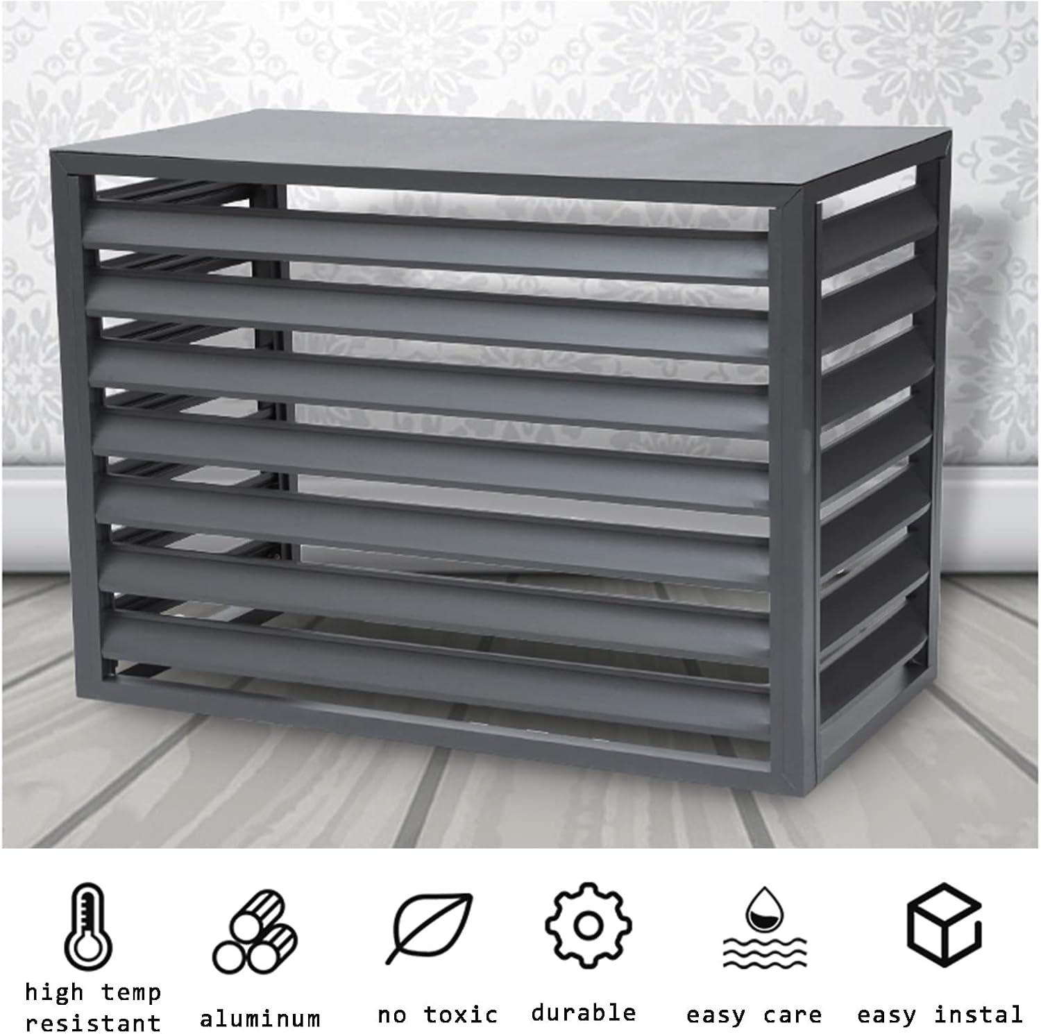  Housse De Protection Pour Climatiseur Extérieur – Séparateur D'espace à Persiennes En Aluminium Blanc – Résistant Aux Intempéries, élégant, Parfait Pour Les Terrasses Et Les Jardins
