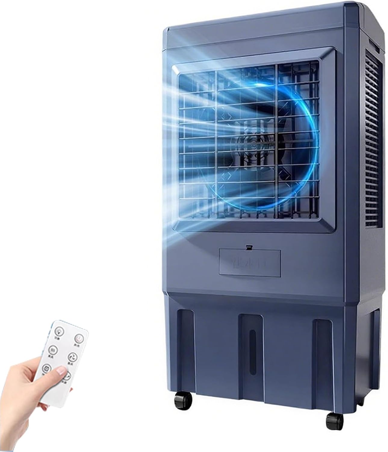 GENERIC Glacière De Marais 6500 CFM, Refroidisseur D'air Par évaporation Avec Réservoir De 70/80 L, Télécommande, 4 Blocs De Glace, Oscillation De 110°, 3 Vitesses Pour Garage Commercial