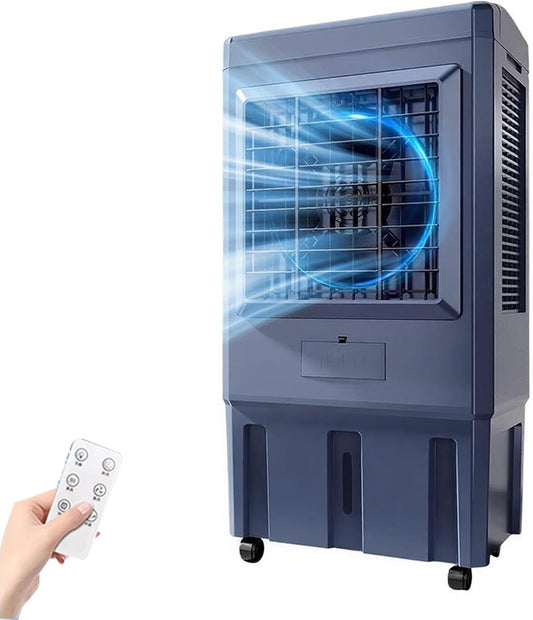 GENERIC Glacière De Marais 6500 CFM, Refroidisseur D'air Par évaporation Avec Réservoir De 70/80 L, Télécommande, 4 Blocs De Glace, Oscillation De 110°, 3 Vitesses Pour Garage Commercial