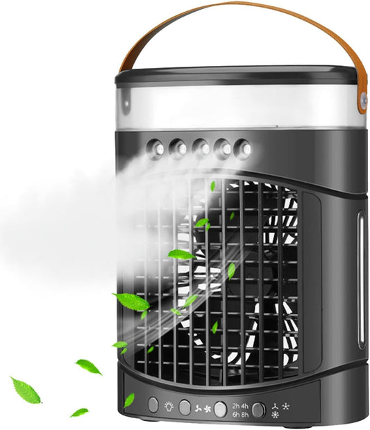 GENERIC Refroidisseur D'air Par évaporation | Refroidisseurs Par évaporation Pour Climatiseur – Chargement USB, 3 Vitesses De Vent, Ventilateurs De Refroidissement D'air à Faible Bruit Pour Petite Pièce,