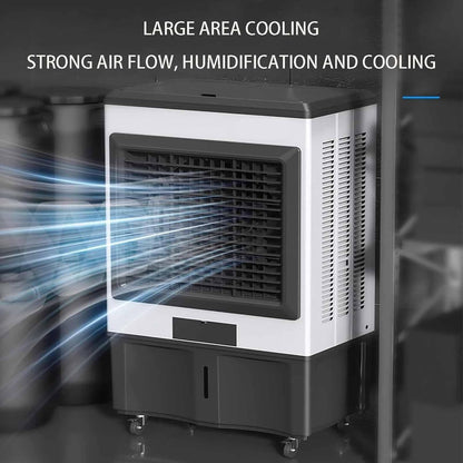 GENERIC Refroidisseur De Climatiseur Industriel Portable 200 W, Réservoir D'eau De 50 L, Faible Bruit, 3 Vitesses De Vent, Zone De Refroidissement Jusqu'à 60 M², Convient Pour Une Utilisation En Intérieur