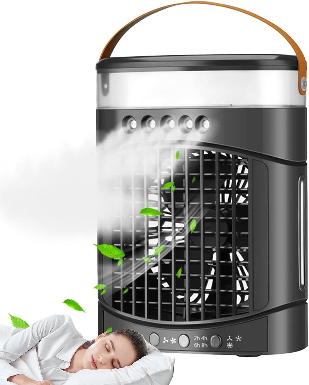 GENERIC Refroidisseur D'air Par évaporation | Refroidisseurs Par évaporation Pour Climatiseur – Chargement USB, 3 Vitesses De Vent, Ventilateurs De Refroidissement D'air à Faible Bruit Pour Petite Pièce,