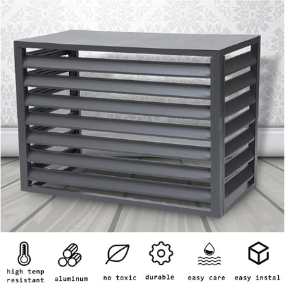 GENERIC Écran De Clôture Pour Climatiseur Extérieur - Volets En Alliage D'aluminium Et Support De Fleurs - Couvercle En Métal Anti-corrosion Pour Unités Extérieures - Support élégant Pour Plantes (blanc