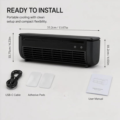  Ventilateur Rafraîchissant, Ventilateur Climatiseur Portable 3 Vitesses Avec Chargeur Inclus, Rafraîchisseur D'Air Pour Chambre, Cuisine, Intérieur Et Extérieur, Refroidissement Rapide (Blanc)