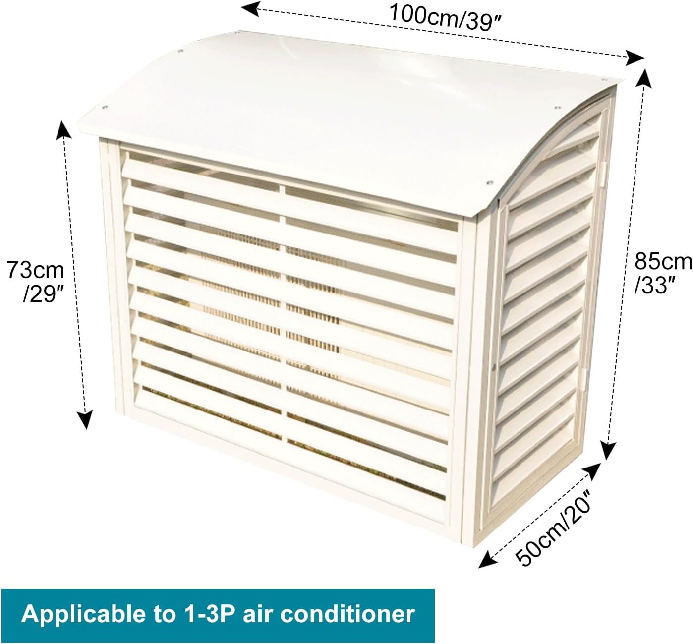  Housse De Protection Pour Climatiseur Mini-Split, Protection Extérieure En Aluminium, Compatible Avec Les Climatiseurs 1-3 P, Résistant Aux Intempéries Et Design élégant