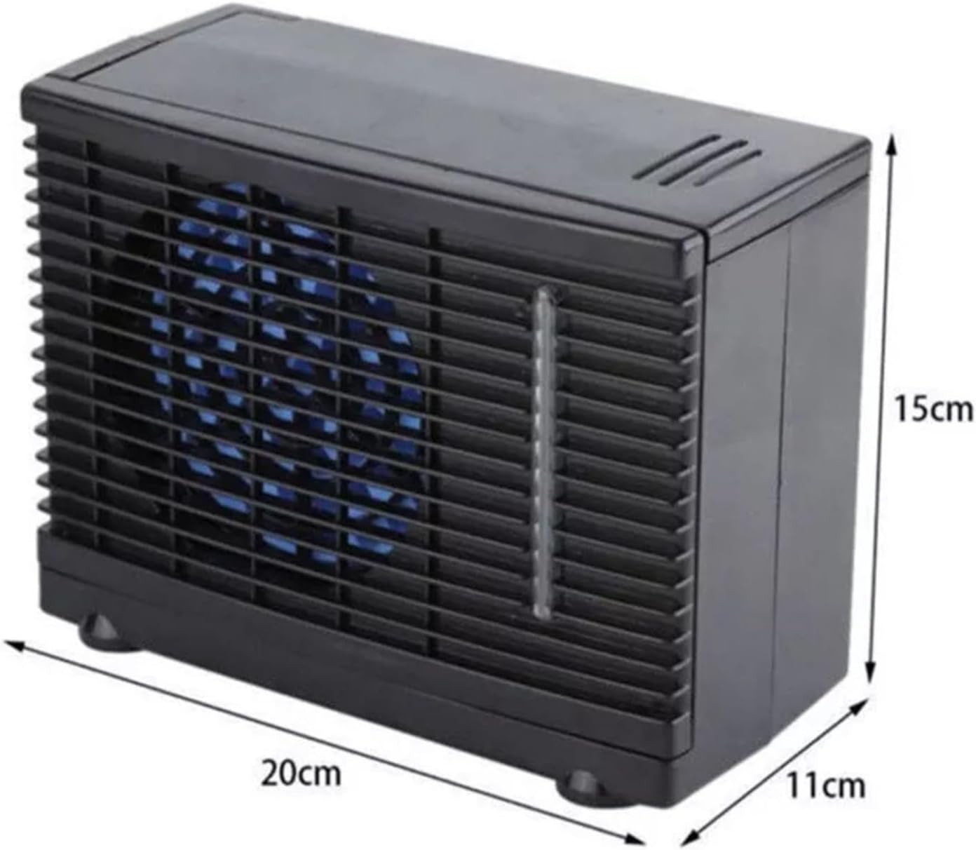  1 Ventilateur Portable Pour Voiture, Climatiseur Par évaporation Avec Eau Glacée, Faible Bruit, Vitesse Réglable, Alimenté Par USB Pour Véhicule, Cabine, Camping, Voyage, ABS Noir