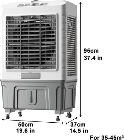  Ventilateur Rafraîchisseur D'air Par évaporation, Climatiseur 3 En 1 Avec Grand Réservoir D'eau Et Humidificateur, Idéal Pour Rafraîchir Des Pièces Jusqu'à 90 M².