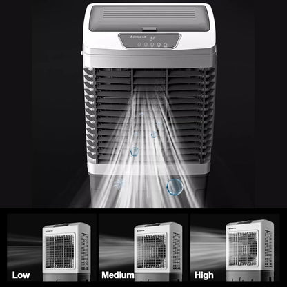 GENERIC Refroidisseur D'air Par évaporation Portable Avec Oscillation à 120°, 3 Vitesses, Idéal Pour Les Terrasses, Les Garages Et L'utilisation Commerciale