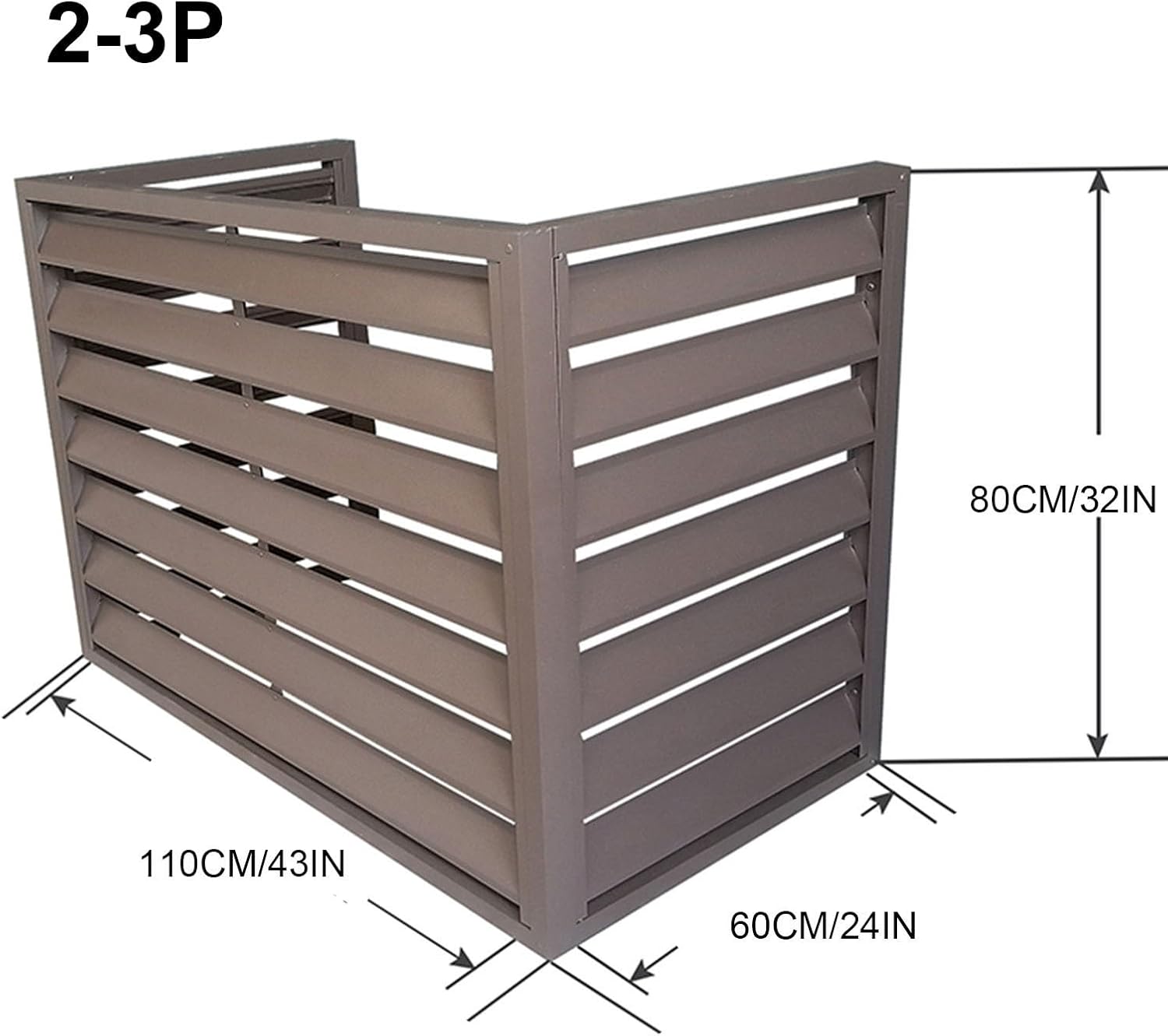GENERIC Housse Grise Pour Climatiseur – Protection Contre La Pluie En Alliage D'aluminium Pour Unités De Fenêtre Intérieur/extérieur, Parfaite Pour Cacher Et Protéger Les Climatiseurs