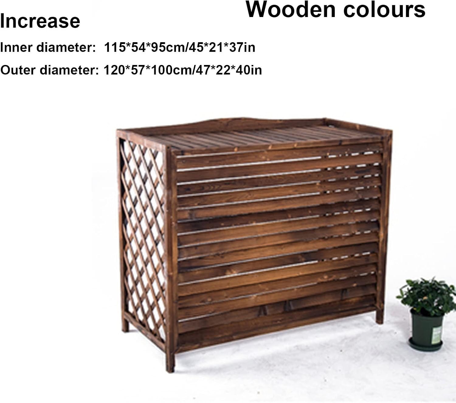 GENERIC Housse De Protection En Bois Pour Climatiseur Extérieur - Clôture En Maille - Résistante Aux Intempéries - Protection Pour Climatiseur Extérieur (taille)