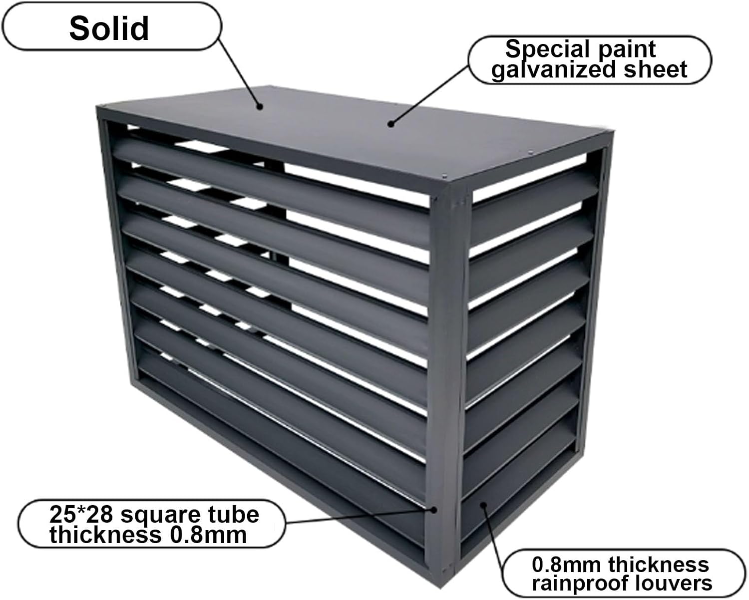 GENERIC Housse De Protection En Aluminium Pour Climatiseur – Protection Extérieure Pour Pompe à Chaleur Résistante Aux Intempéries – Clôture Décorative Pour Une Utilisation En Extérieur