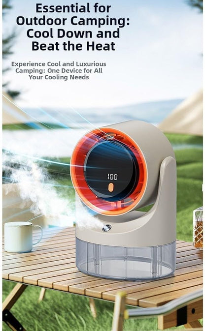  Refroidisseur D'air Par évaporation Portable – Avec 100 Niveaux De Vitesse – Réservoir De Type C 450 Ml – Pour Chambre à Coucher, Bureau, Camping-car (gris)