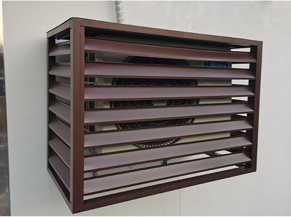  Housse De Protection Pour Mini Climatiseur Extérieur, Protection Contre Les Intempéries, Protection Antivol En Aluminium Robuste Avec Trou D'aération, Marron 2