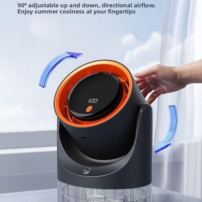  Refroidisseur D'air Par évaporation Portable – Avec 100 Niveaux De Vitesse – Réservoir De Type C 450 Ml – Pour Chambre à Coucher, Bureau, Camping-car (gris)