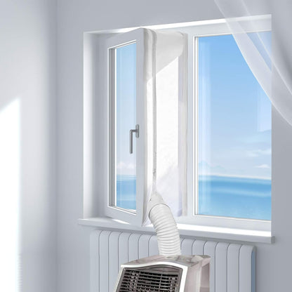  Joint De Fenêtre De Climatiseur, Joint De Fenêtre étanche Pour Climatiseurs Mobiles, Sèche-linge, Kit De Joint De Fenêtre AC Portable De 400 Cm Avec Fermeture éclair Et Fermeture Adhésive