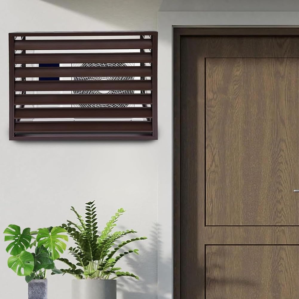  Housse De Protection En Aluminium Pour Climatiseur Extérieur - Écran Décoratif Et Boîtier Pour Climatisation - Étanche - Blanc - 110 X 60 X 80 Cm/43 X