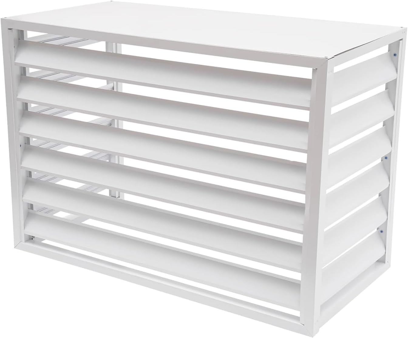 GENERIC Housse De Climatiseur Extérieur En Aluminium Pour Pompe à Chaleur Pour Unités De Source D'air, Dessus Plat Blanc 120 X 70 X 150 Cm – Protection Pour Unité AC Et Condensateur