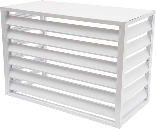 GENERIC Housse De Climatiseur Extérieur En Aluminium Pour Pompe à Chaleur Pour Unités De Source D'air, Dessus Plat Blanc 120 X 70 X 150 Cm – Protection Pour Unité AC Et Condensateur