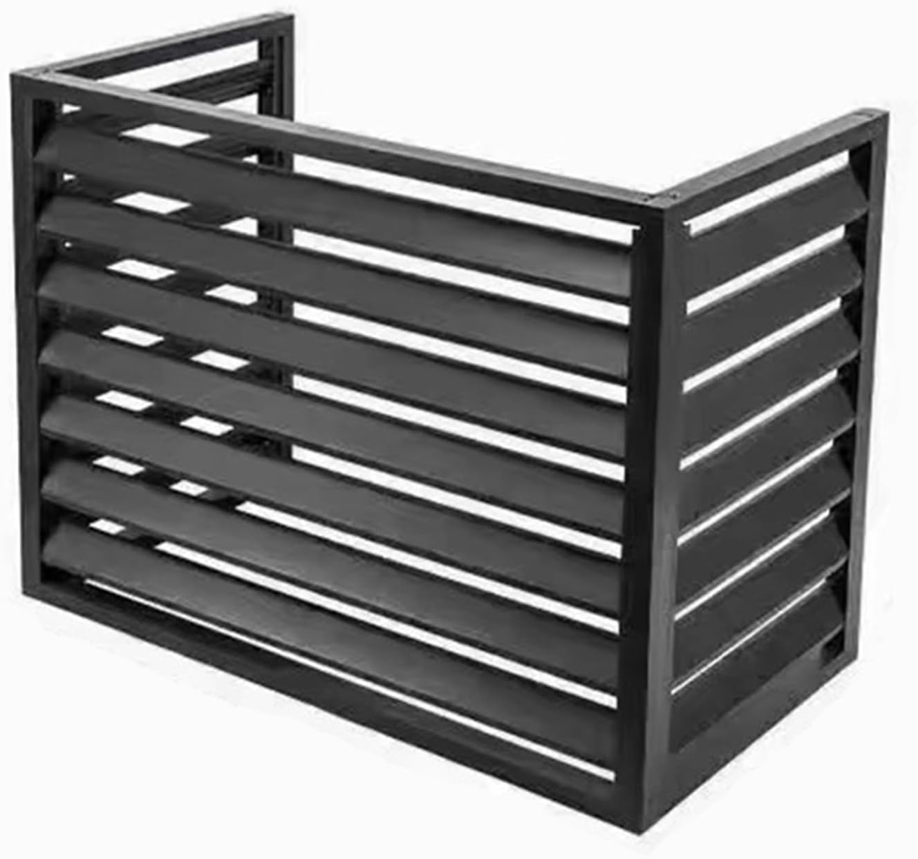 GENERIC Cache-unité AC En Aluminium, Mini écran De Clôture Pour Pompe à Chaleur Fendue, Couverture De Réduction Du Bruit Extérieur à 3 Panneaux, Convient Aux Climatiseurs De 110 X 80 X 60 Cm, Marron