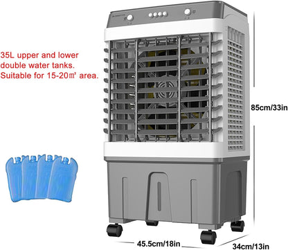  Climatiseur Portable 3 En 1, Refroidisseur D'air Par évaporation, Ventilateur D'extérieur, Oscillant à 120°, 3 Vitesses, Pour Patio, Garage, Industrie, Usage Commercial